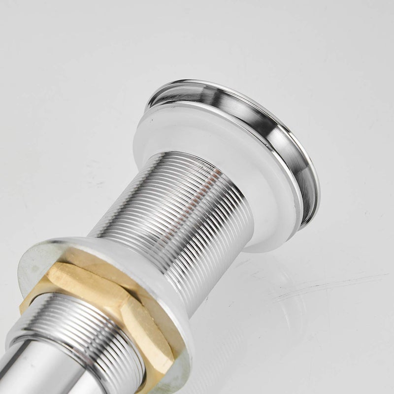 BWE Chrome Pop Up Sink Drain Fits Bathroom Standard Sink Hole 1-1/2" to 1-3/4"Bathroom Faucet Vessel Vanity Sink Drain Stopper Without Overflow - Image 4